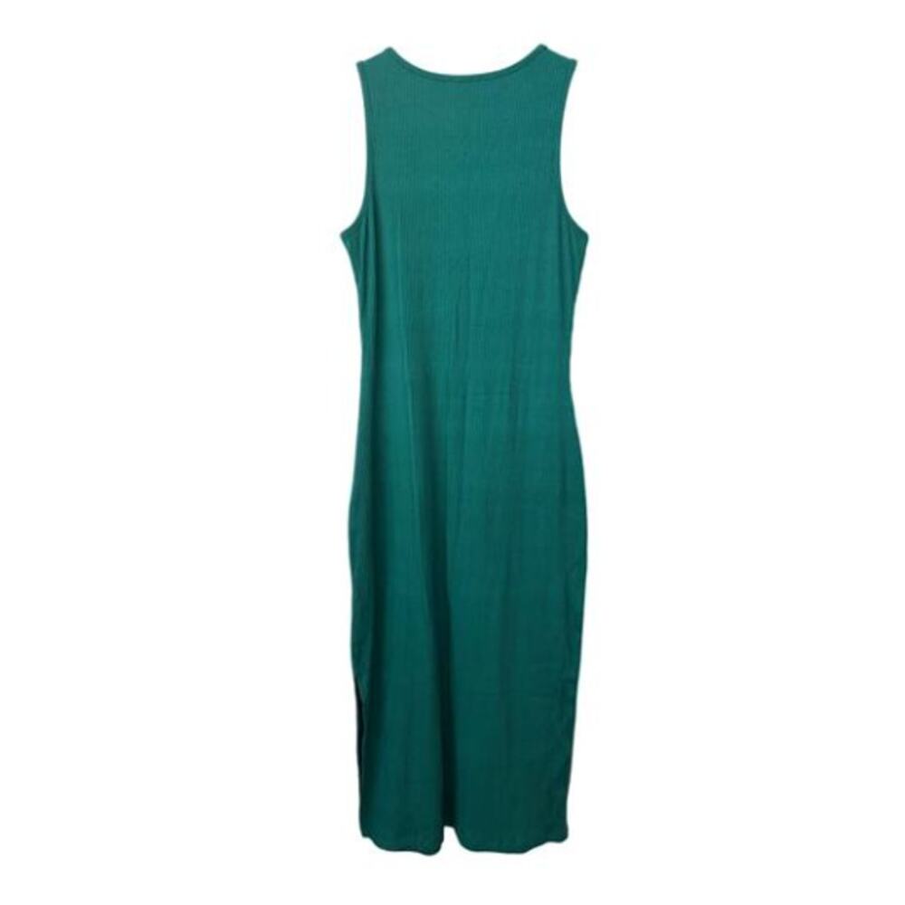 ✨ OLIVIA GREY NWOT Green Ribbed Maxi Tank Dress L Side Slit Stitch Fix 🌿 - Picture 2 of 6